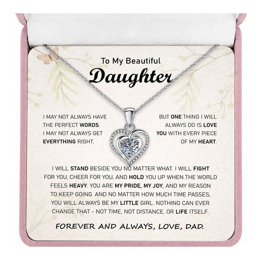 Silver heart pendant necklace with cubic zirconia stone on cable chain