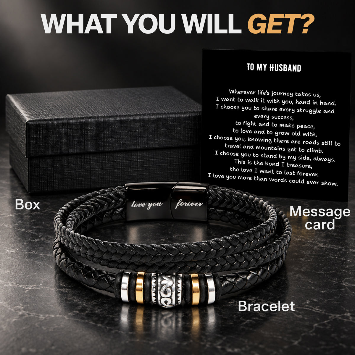 To My Husband Bracelet - Personalized Sign-Off
