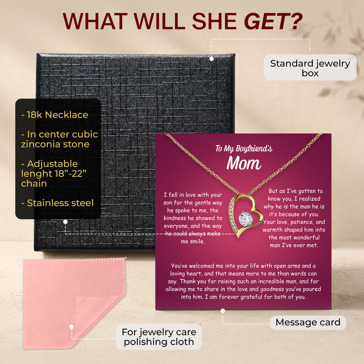 To My Boyfriend’s Mom Necklace | Future Mother-in-Law Gift