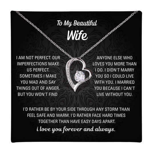 Imperfectly Ours Wife Necklace - Personalized Sign-Off