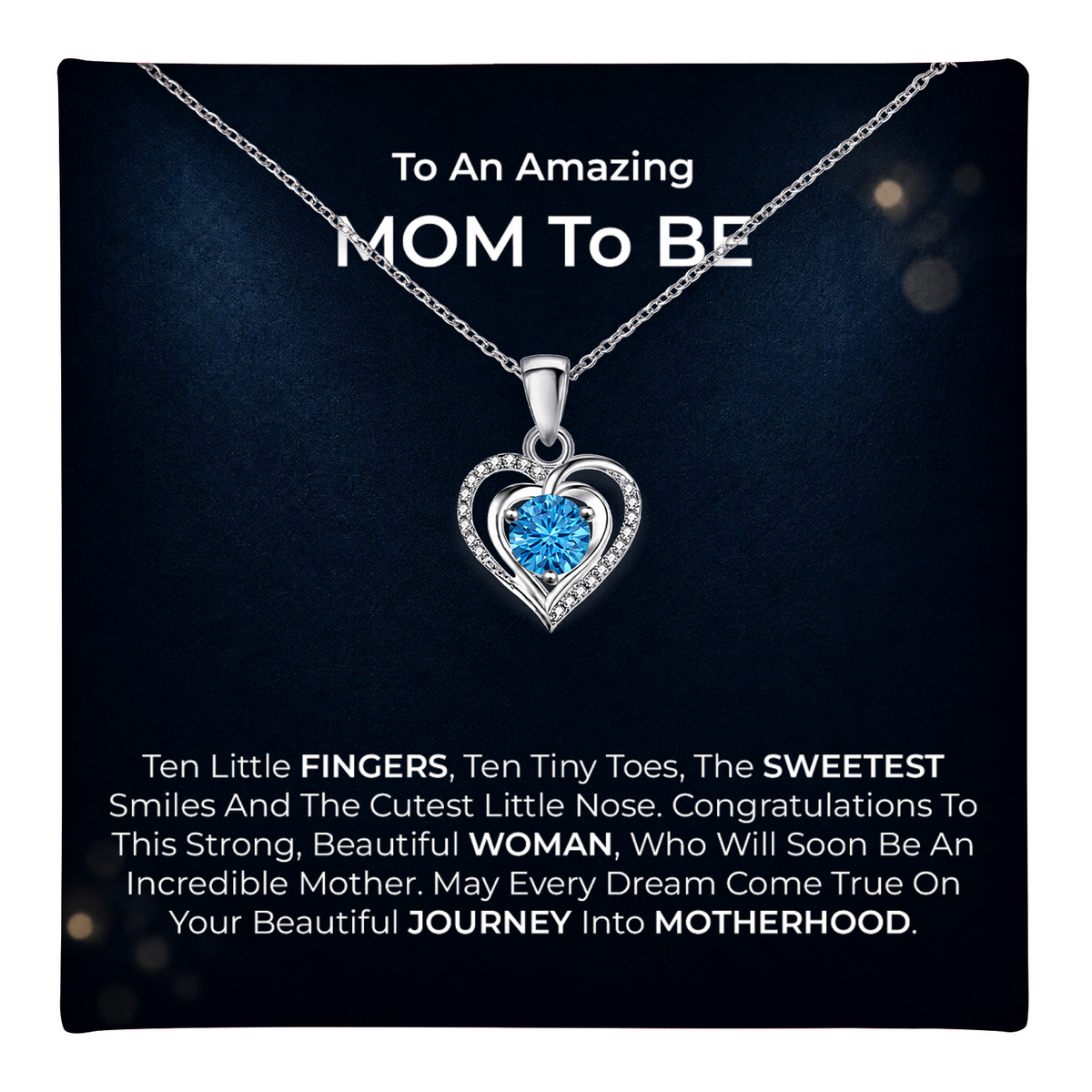 Mom to Be Heart Necklace with Message Card