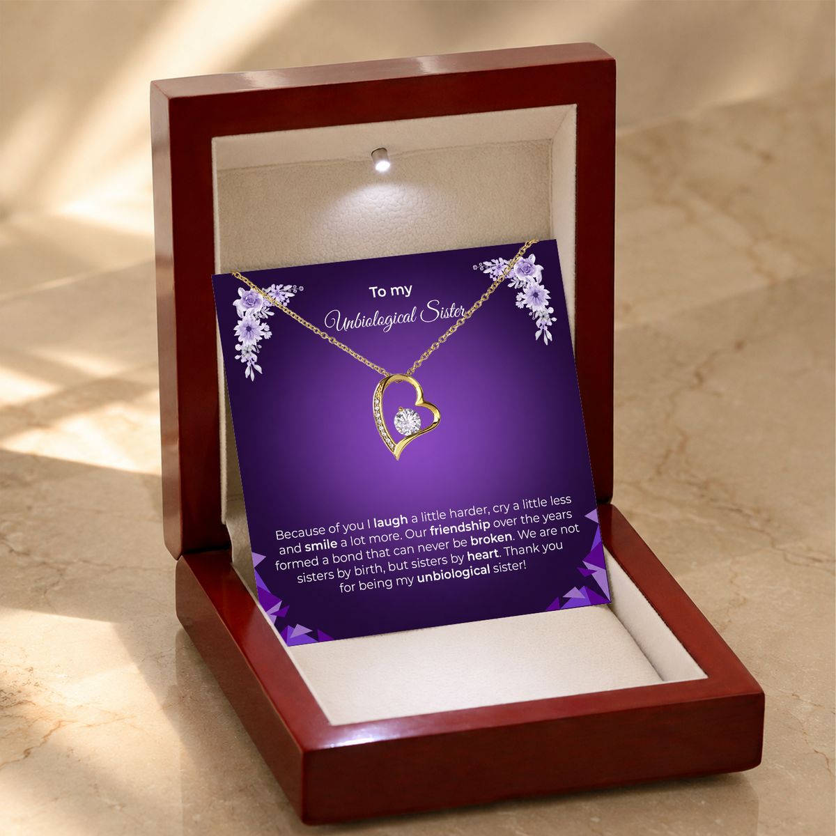 Unbiological Sister / Best Friend Soul Spark Necklace gift - additional supplier product photograph