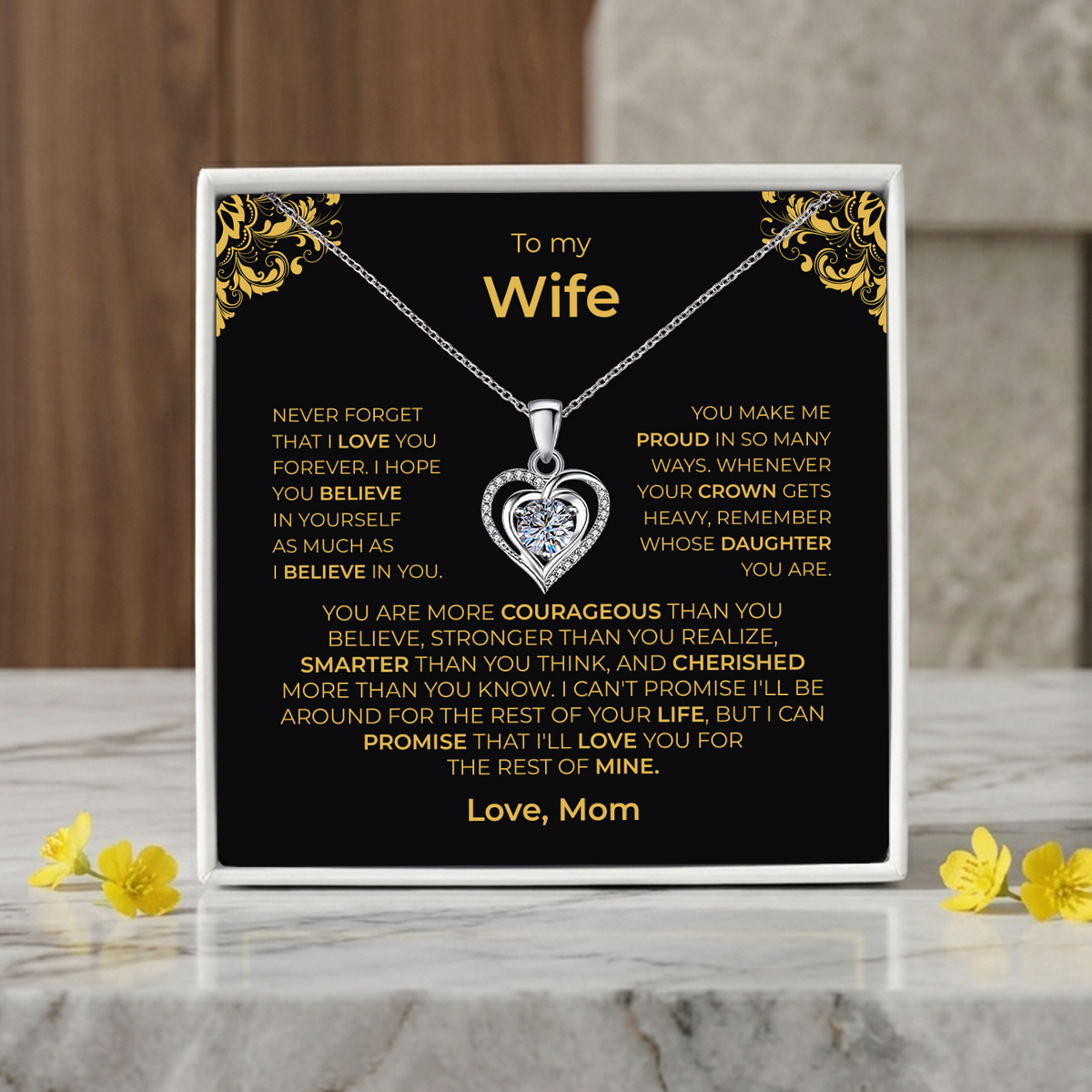 Daughter from Mom Lumen Heart Necklace gift - additional supplier product photograph