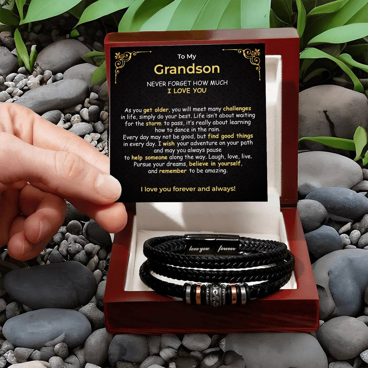 Grandson Noir Bond Bracelet gift - additional supplier product photograph