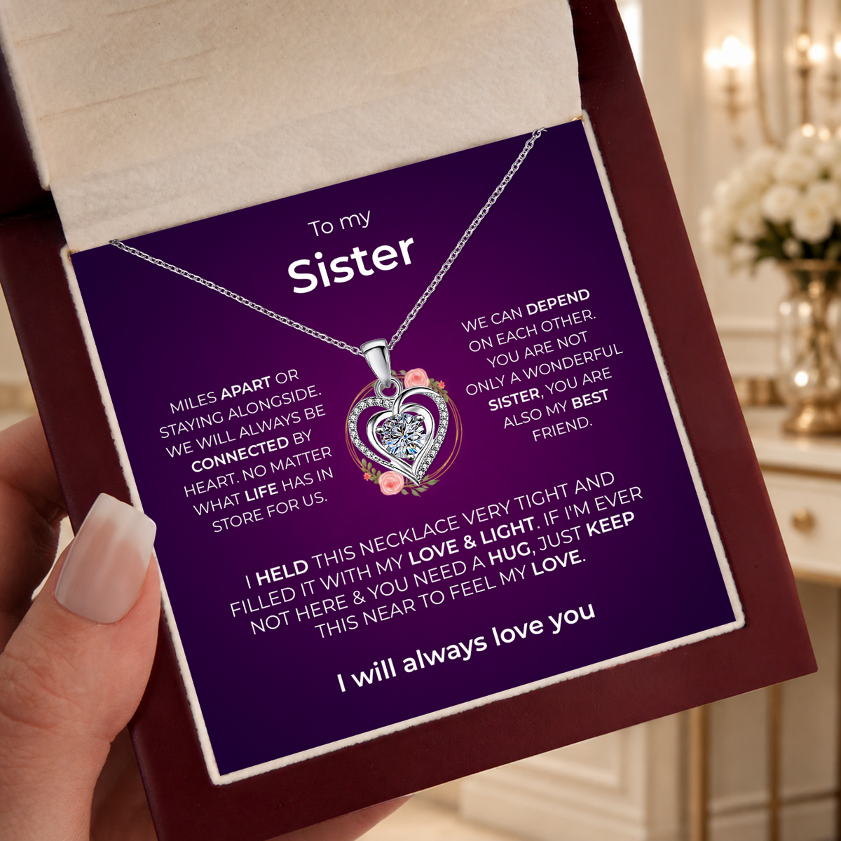 Sister Lumen Heart Necklace gift - additional supplier product photograph
