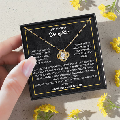 To My Daughter Love Knot Necklace - Personalized