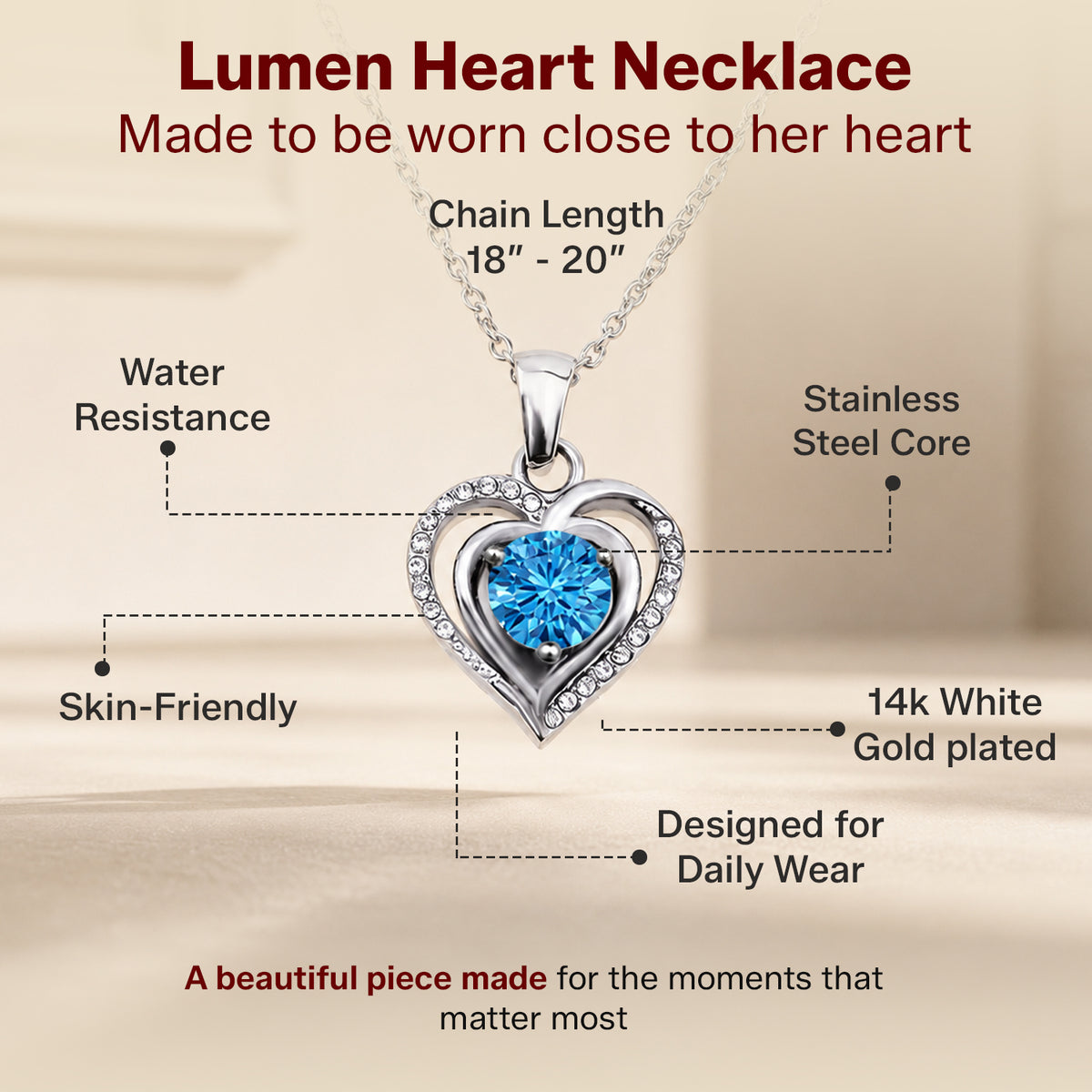 Hija Lumen Heart Necklace gift - additional supplier product photograph