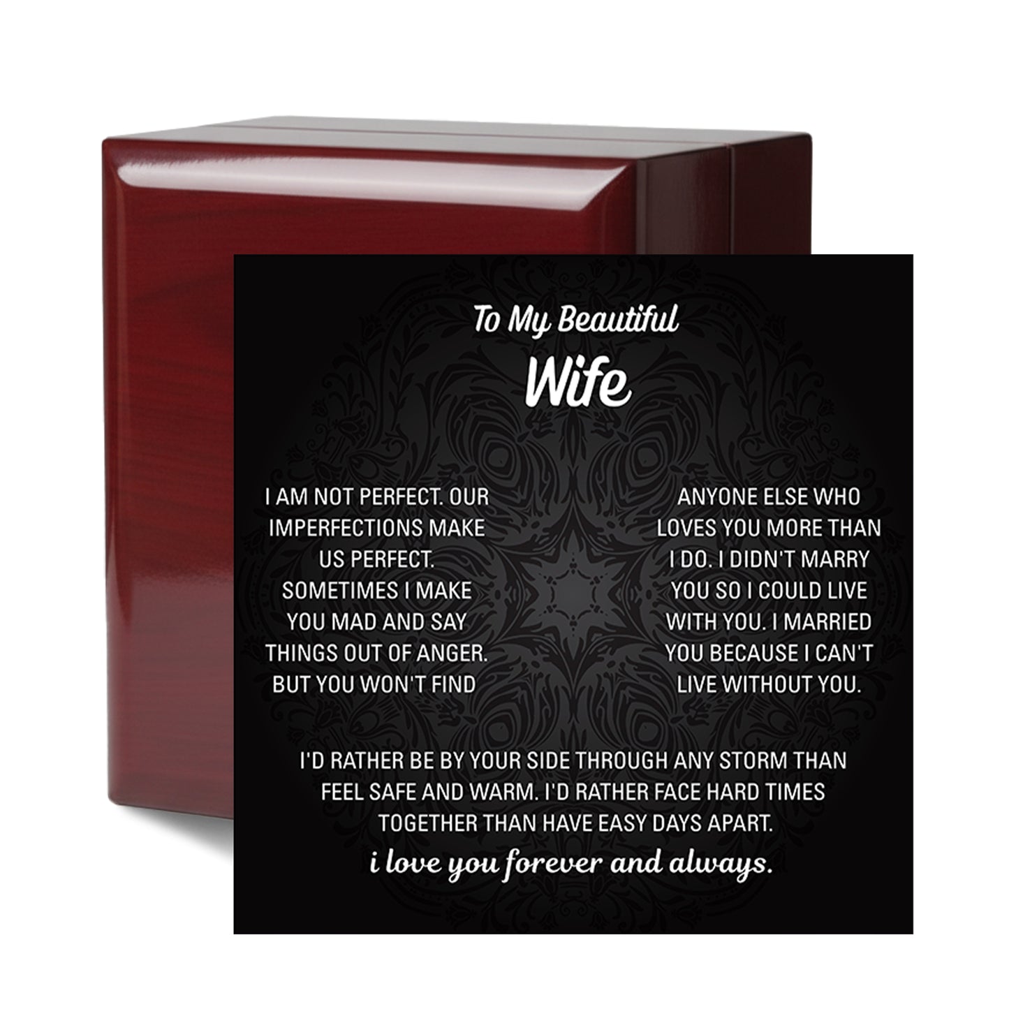 Second personalized message card option for wife necklace