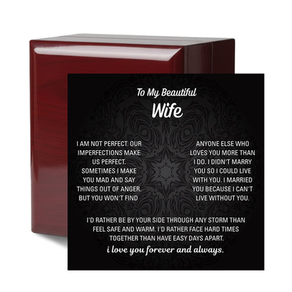 Second personalized message card option for wife necklace