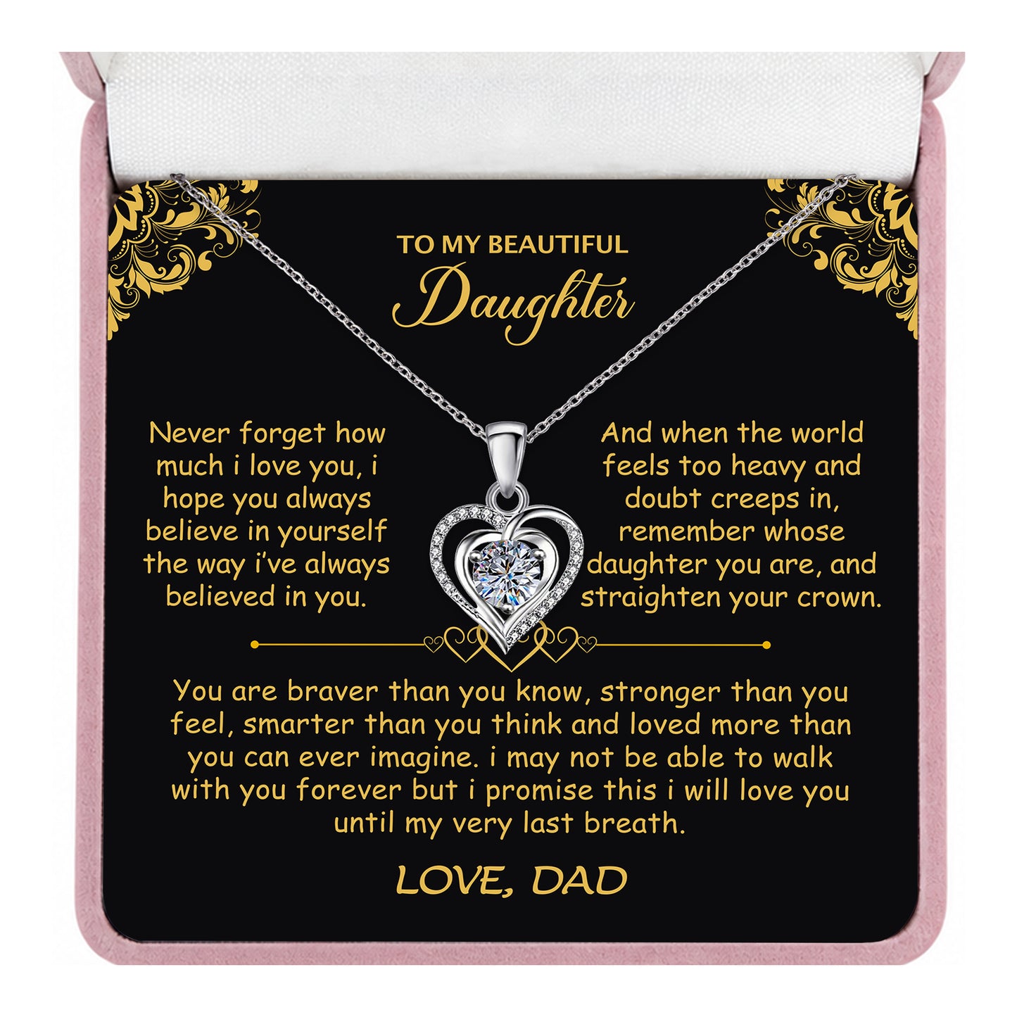 Always My Little Girl Necklace - Personalized Message Card