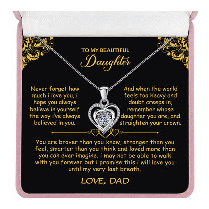 Always My Little Girl Necklace - Personalized Message Card