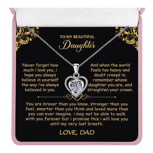 Always My Little Girl Necklace - Personalized Message Card