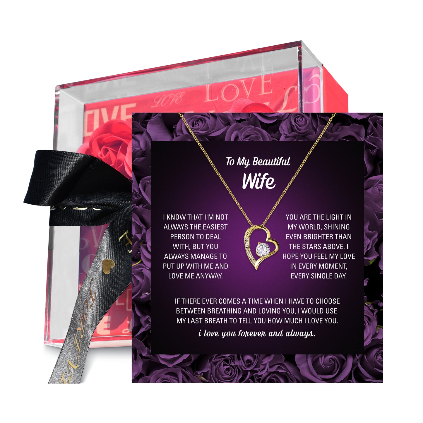 To My Wife Necklace — Custom Message Card