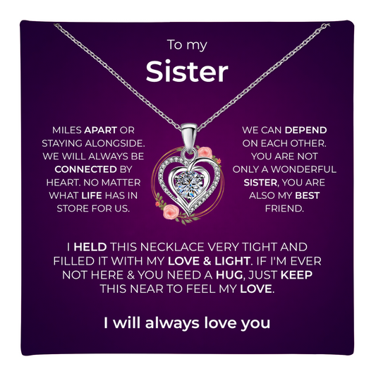 Sister gift: Lumen Heart Necklace — White · Standard Box (product view)