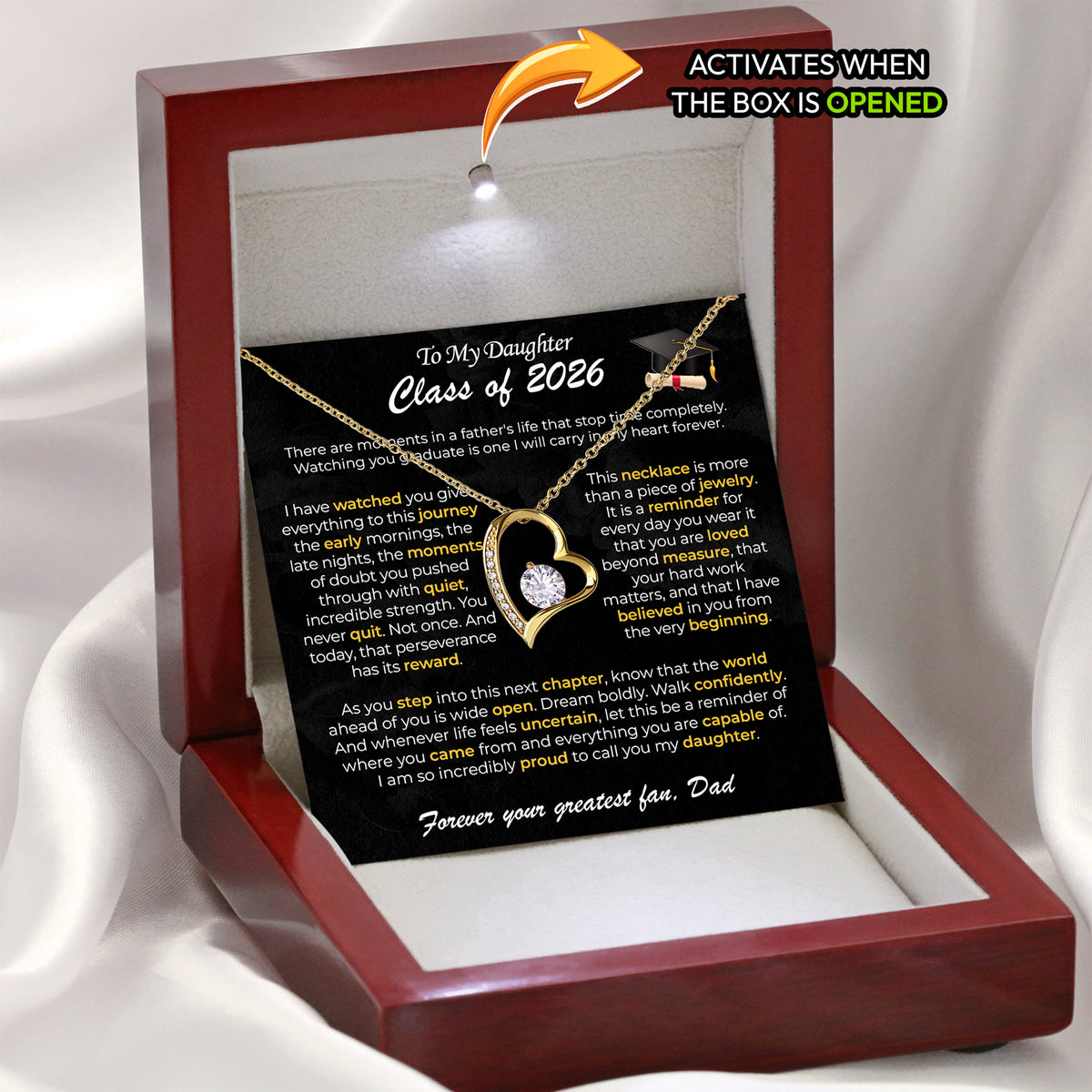 To My Daughter Graduation Necklace - Personalized Sign-Off