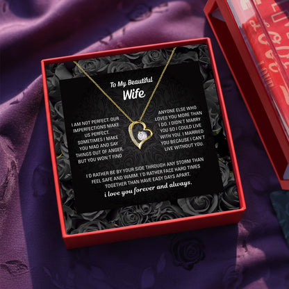 To My Wife Heart Necklace — Personalized Message Card