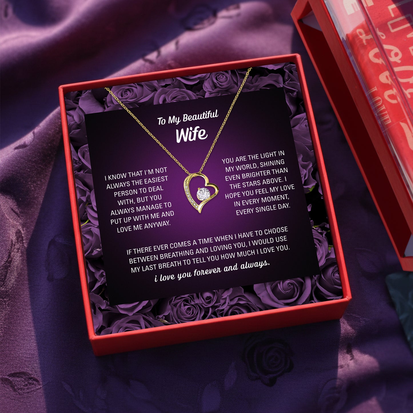 To My Wife Necklace — Custom Message Card