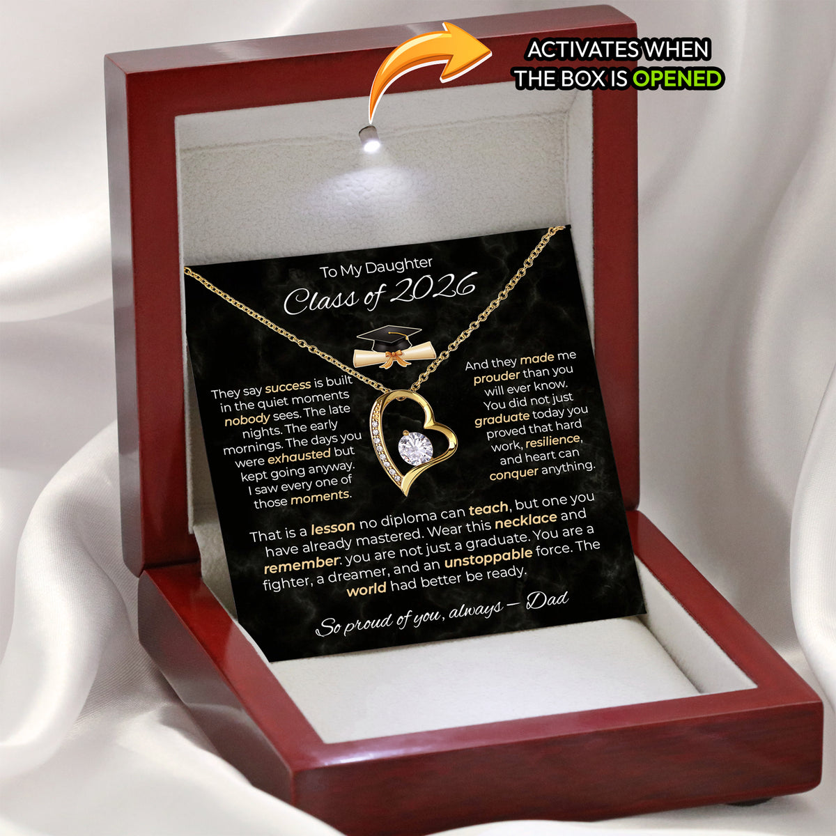 To My Daughter Graduation Necklace - Personalized Sign-Off