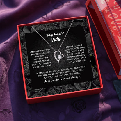Artivia wife necklace rose gift box closed with ribbon