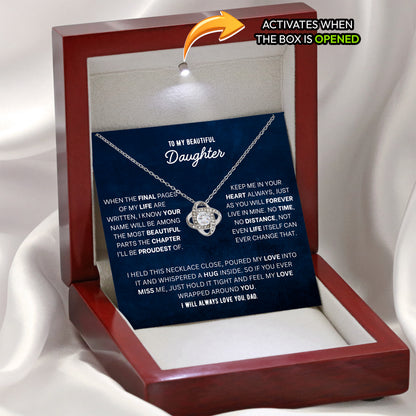 Daughter Love Knot Necklace - Letting Go Words