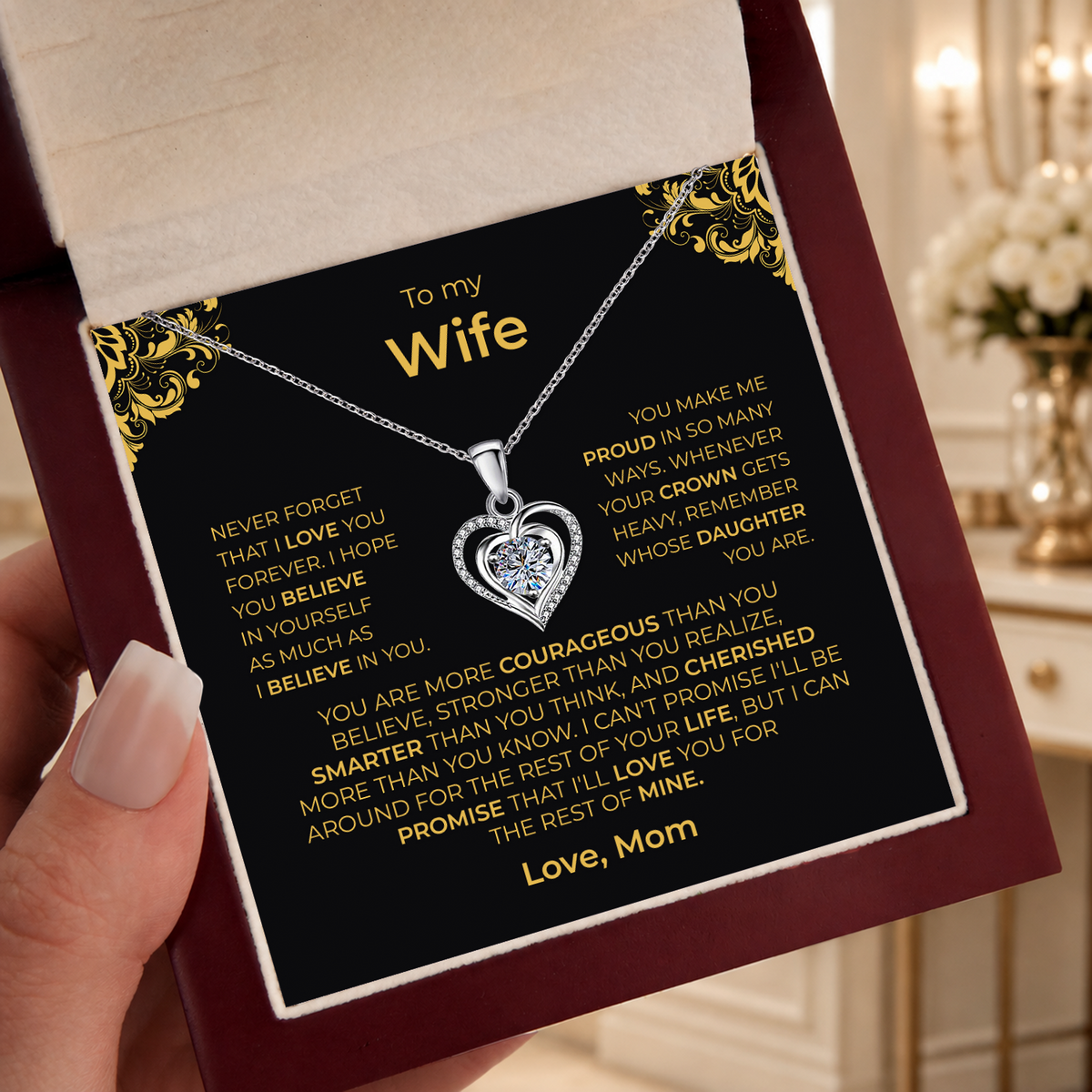 Daughter from Mom Lumen Heart Necklace gift - additional supplier product photograph