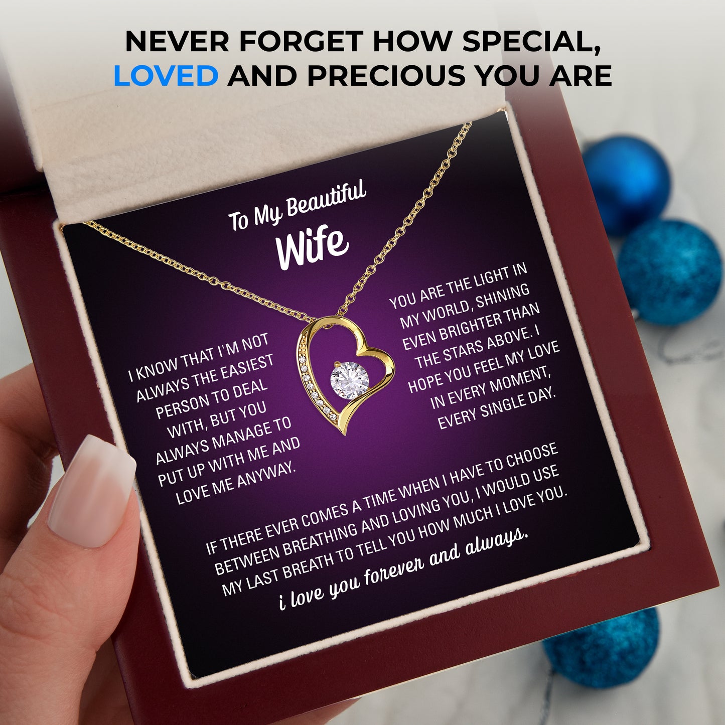 Wife Forever Necklace — Personalized Message Card