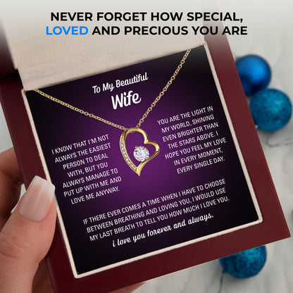 Wife Forever Necklace — Personalized Message Card