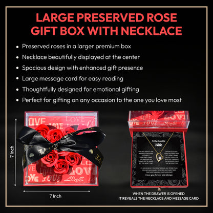 Artivia wife necklace rose gift box closed with ribbon