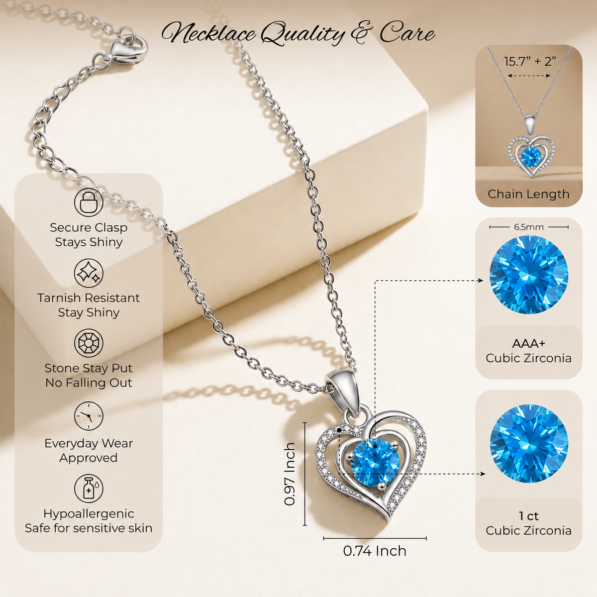To My Granddaughter Heart Necklace - Personalized Sign-Off