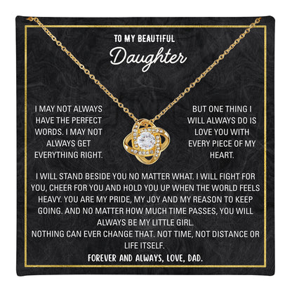 To My Daughter Love Knot Necklace - Personalized