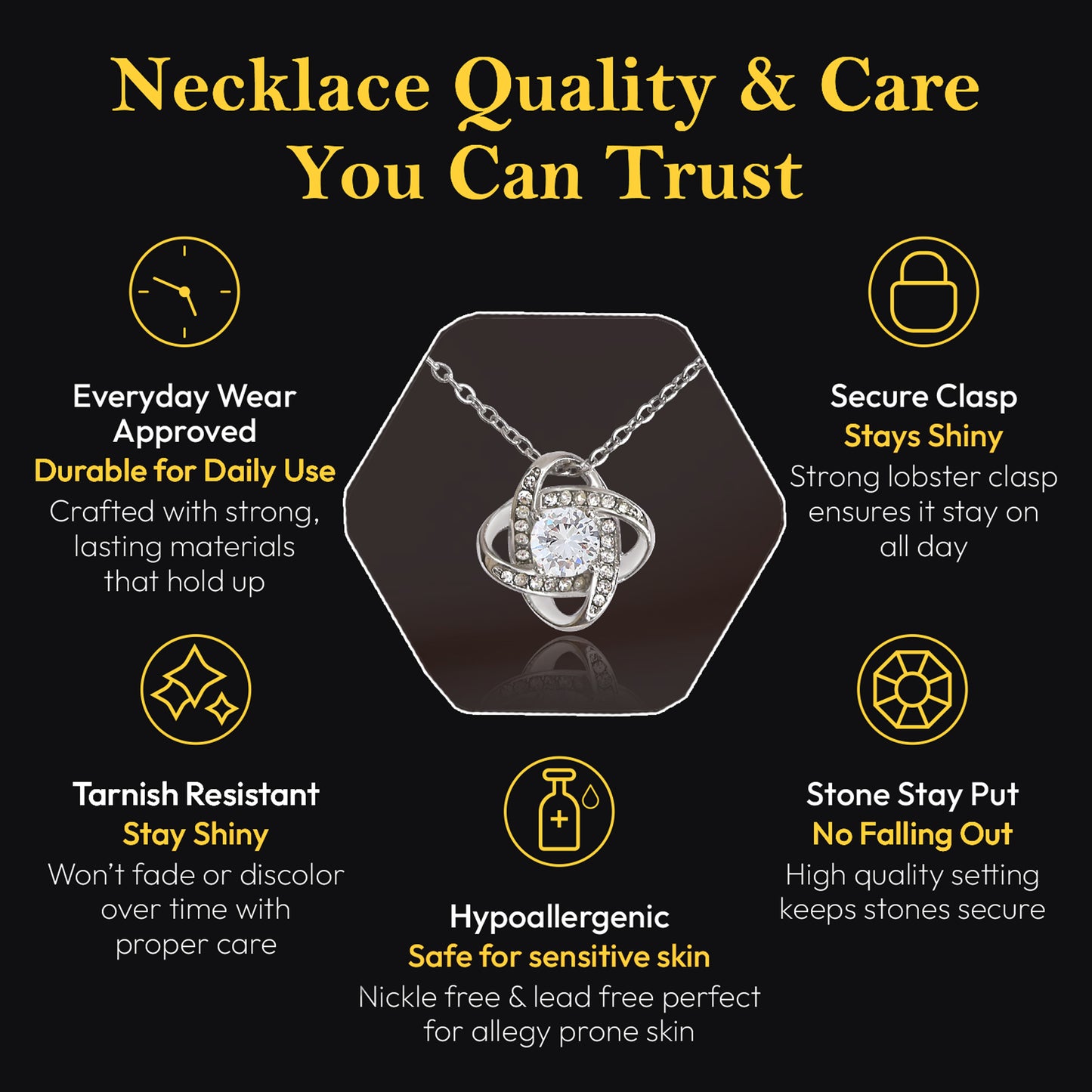 Daughter Love Knot Necklace - Write Her Message