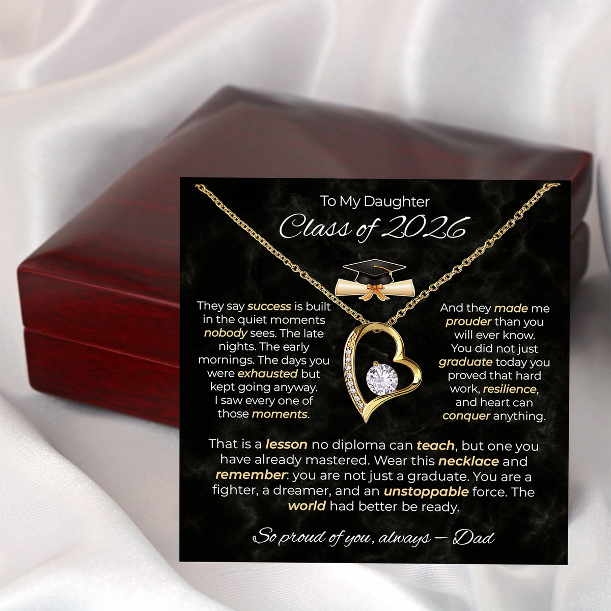 To My Daughter Graduation Necklace - Personalized Sign-Off