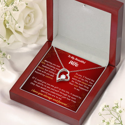 To My Wife Heart Necklace - Message Card Included