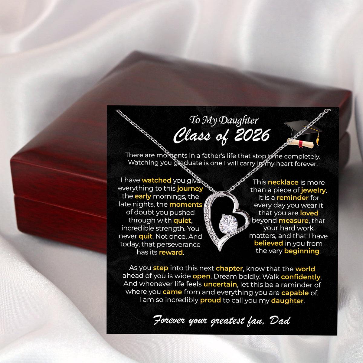 To My Daughter Graduation Necklace - Personalized Sign-Off