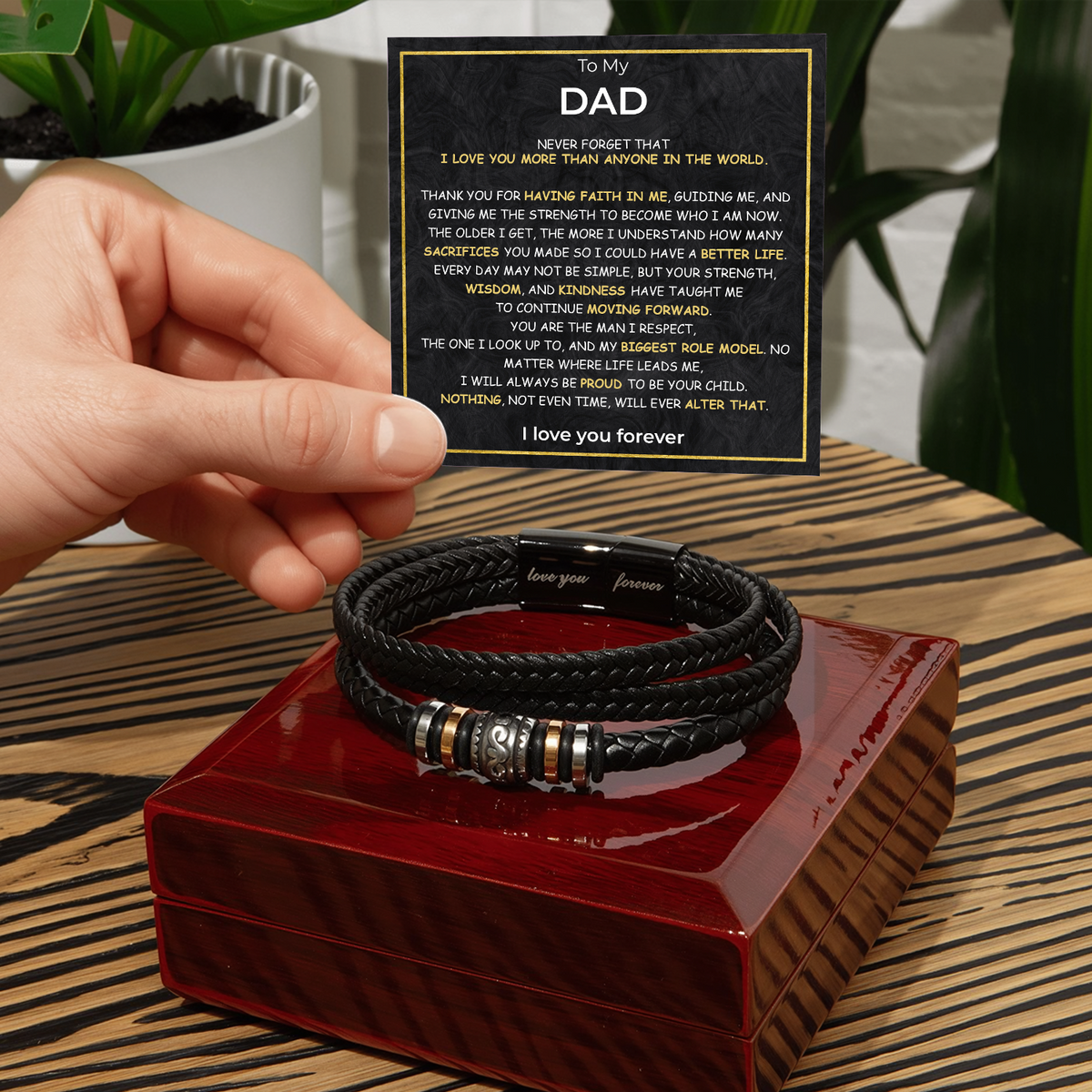 Dad Noir Bond Bracelet gift - additional supplier product photograph