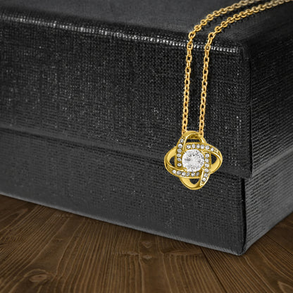 Daughter necklace chain length and cubic zirconia stone size details.