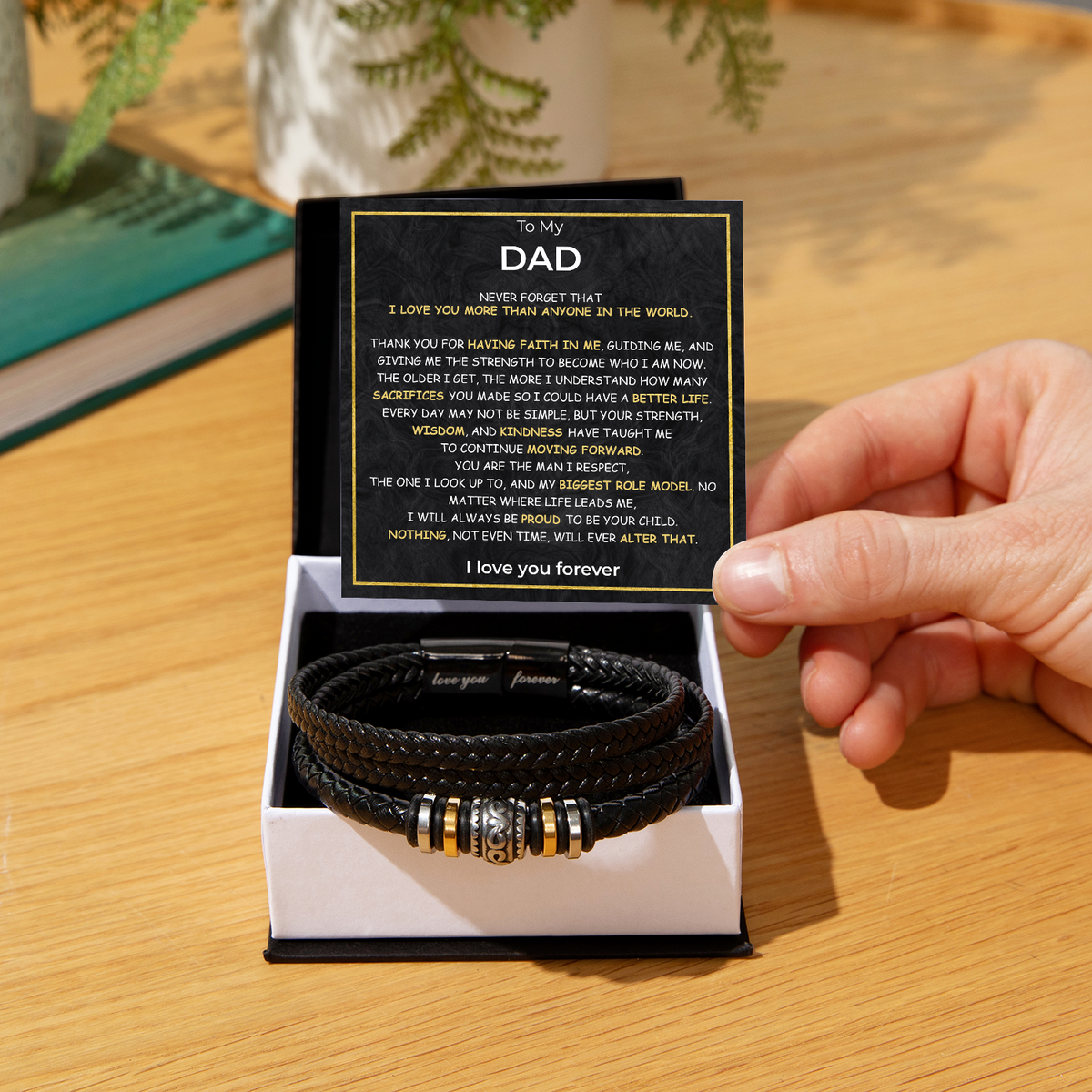 Dad Noir Bond Bracelet gift - additional supplier product photograph