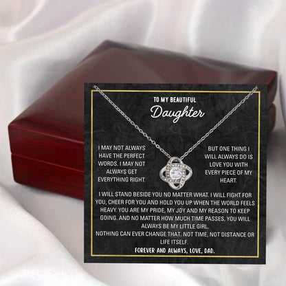 Daughter Love Knot Necklace - Say It For Him