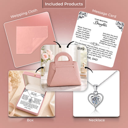 What's included: necklace, personalized card, box, bag, cloth