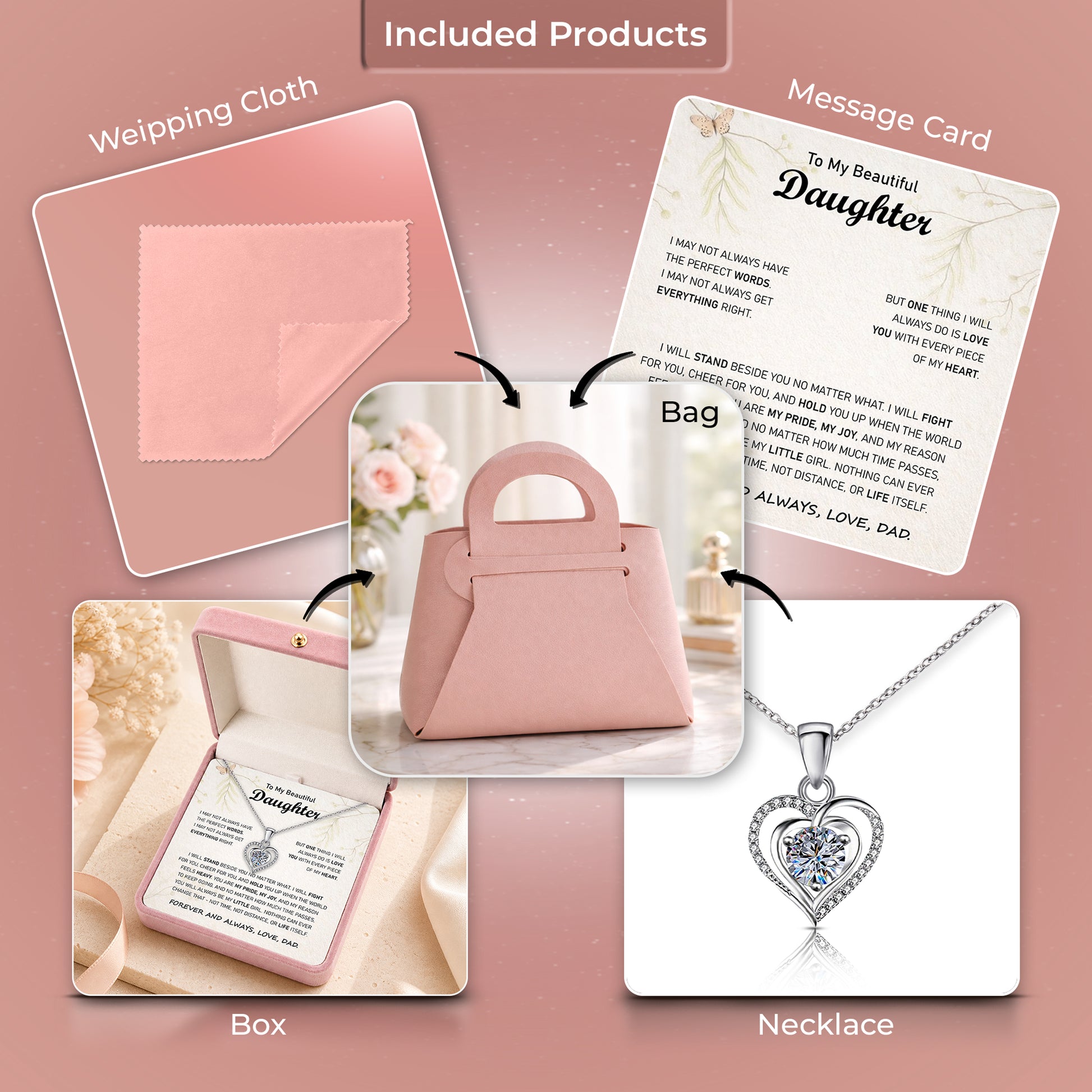 Ready to gift packaging included: box, message card, and gift bag