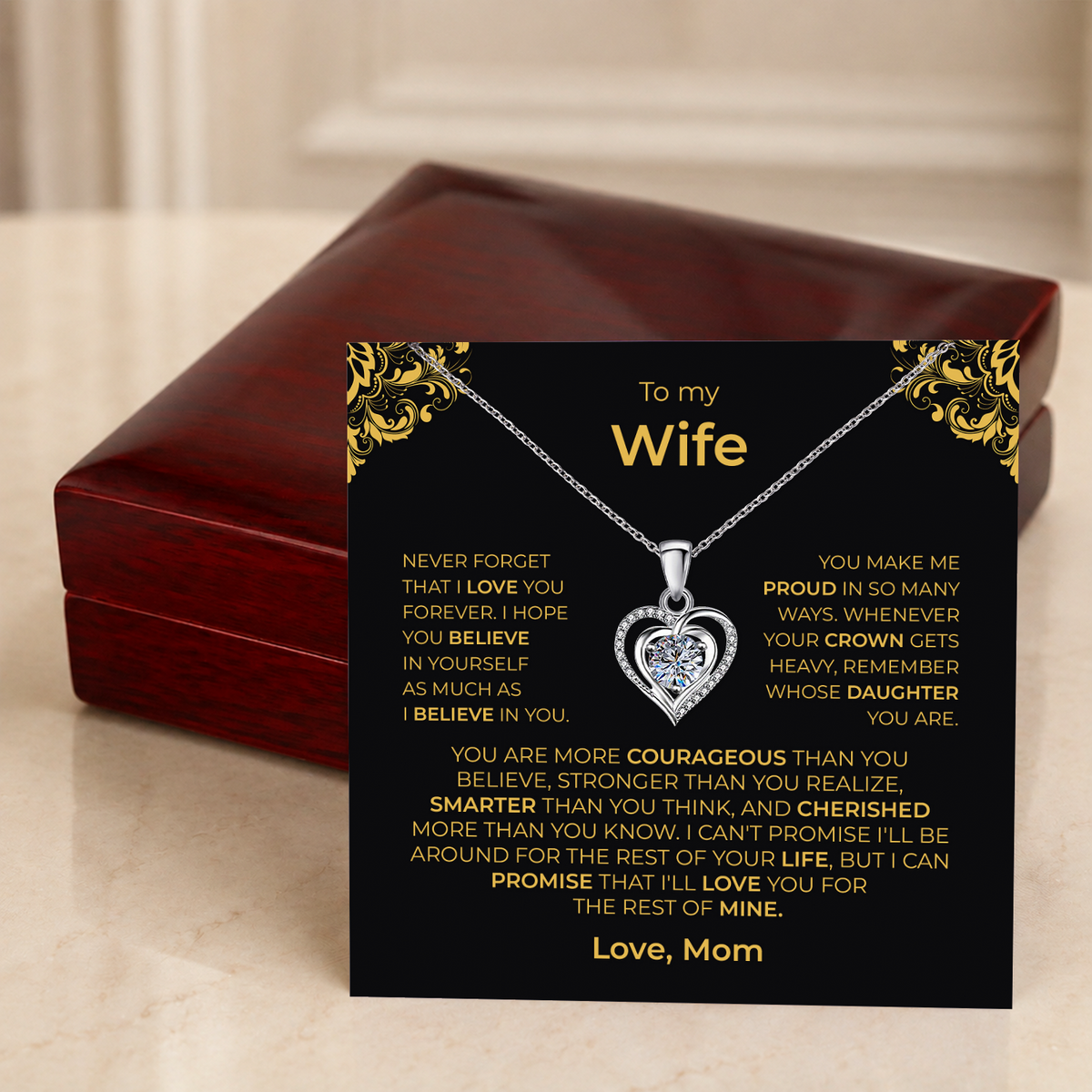 Daughter from Mom Lumen Heart Necklace gift - additional supplier product photograph