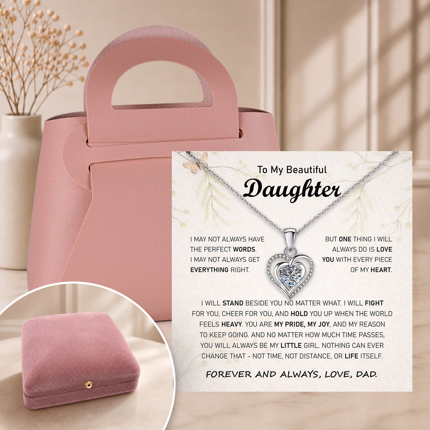 Message card reading a gentle reminder you will always be my little girl