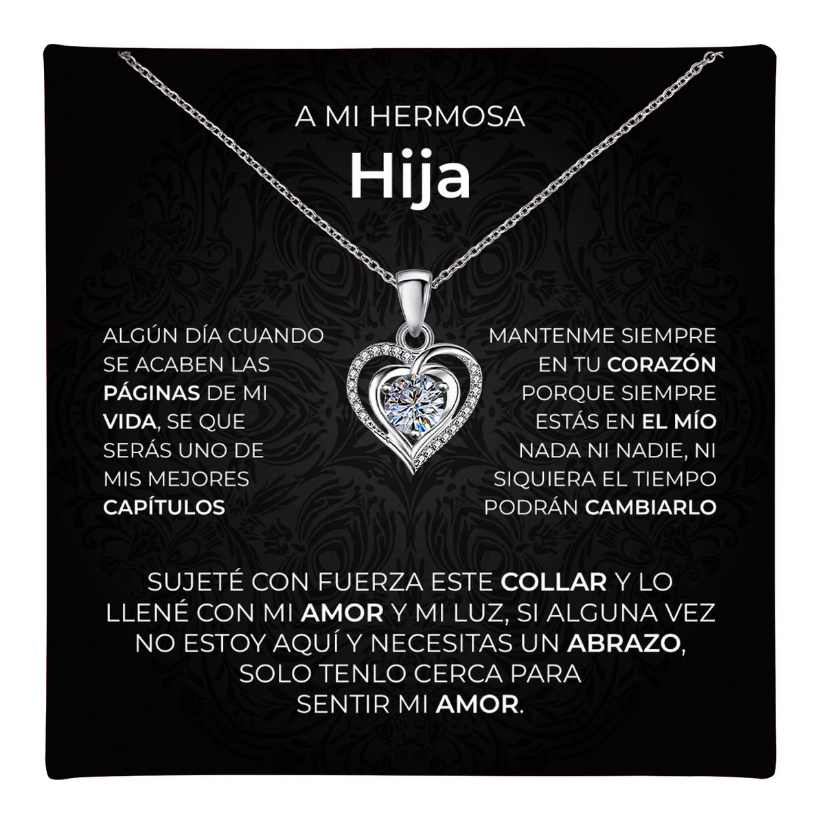 Hija gift: Lumen Heart Necklace — Blanca · Caja estándar (product view)