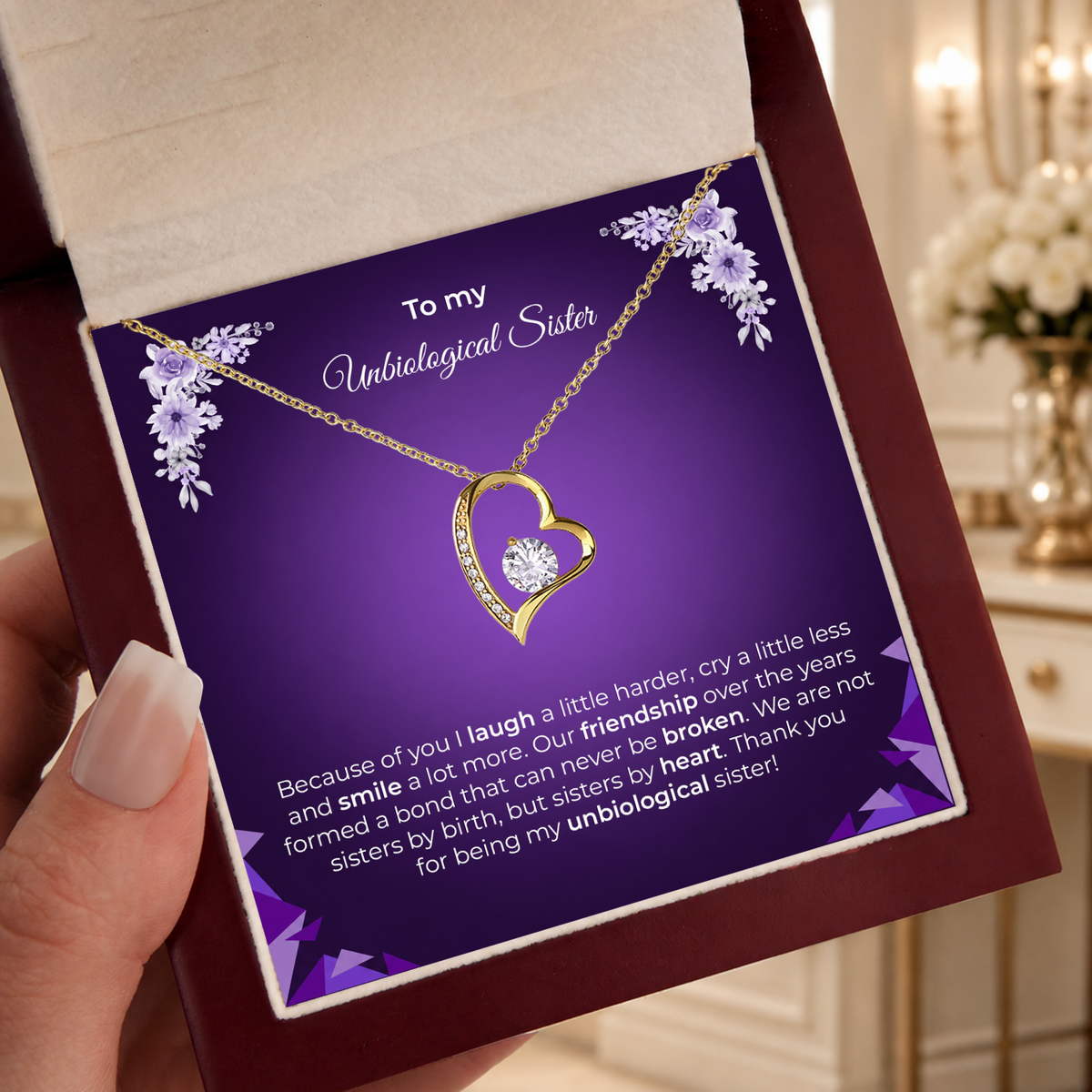 Unbiological Sister / Best Friend Soul Spark Necklace gift - additional supplier product photograph