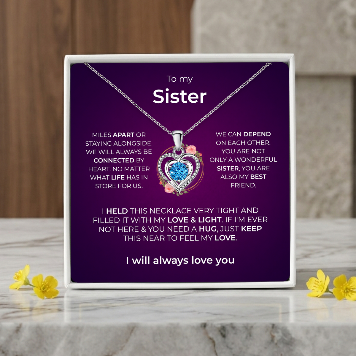 Sister Lumen Heart Necklace gift - additional supplier product photograph