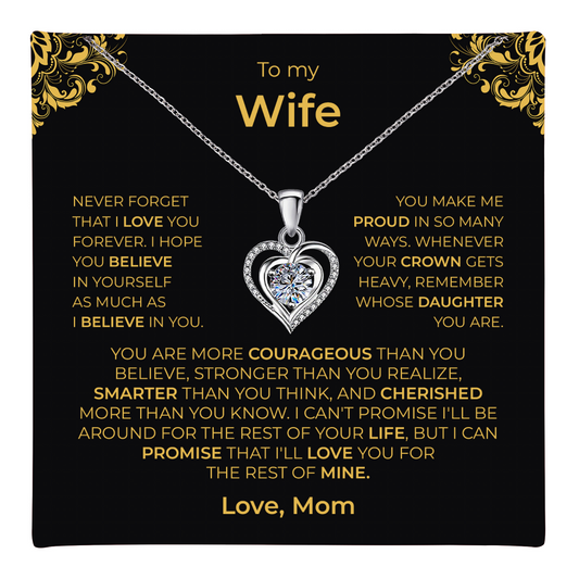 Daughter from Mom gift: Lumen Heart Necklace — White · Standard Box (product view)