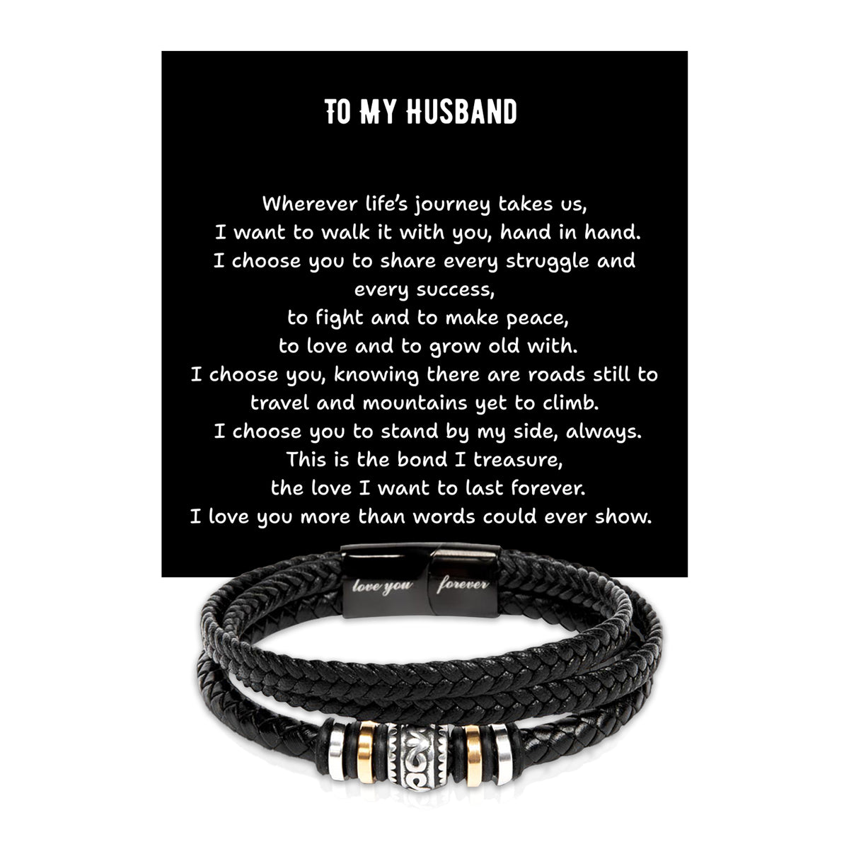 To My Husband Bracelet - Personalized Sign-Off