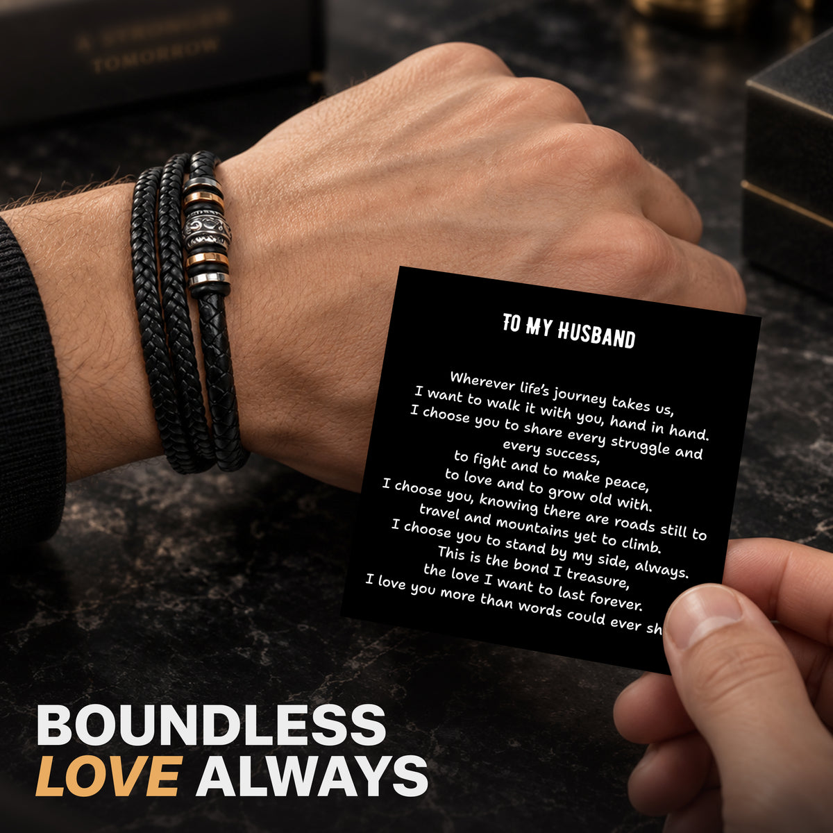 To My Husband Bracelet - Personalized Sign-Off