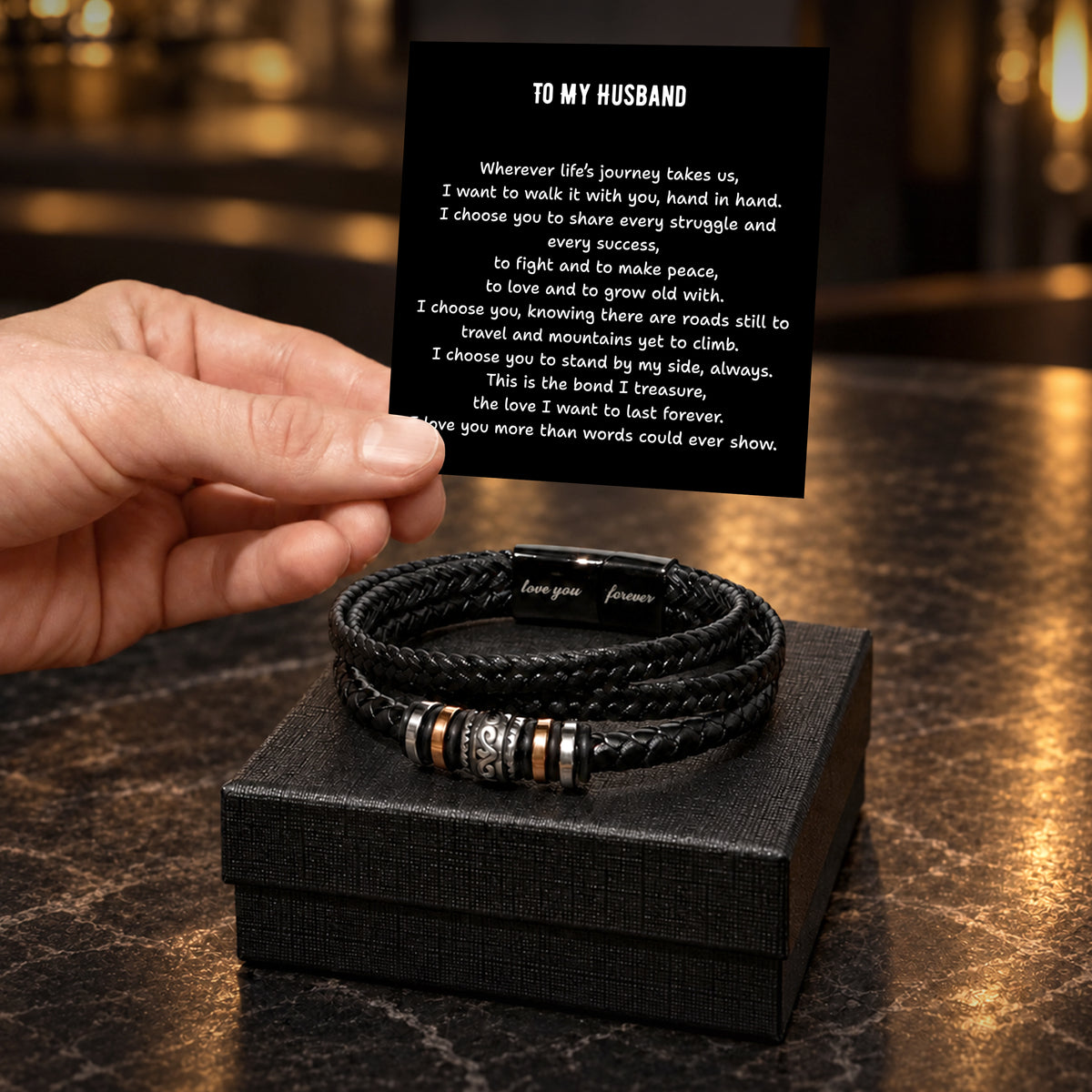 To My Husband Bracelet - Personalized Sign-Off