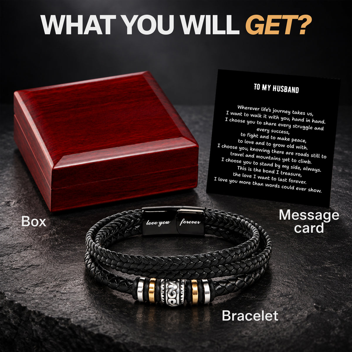 To My Husband Bracelet - Personalized Sign-Off